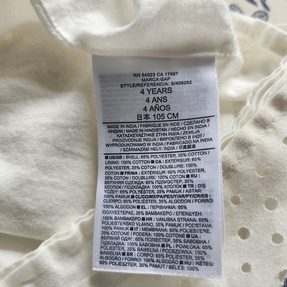 GAP Kid Girl Toddler Dot Eyelet Elegant Cream Mini Sz Event Special Occasion - Picture 6 of 7